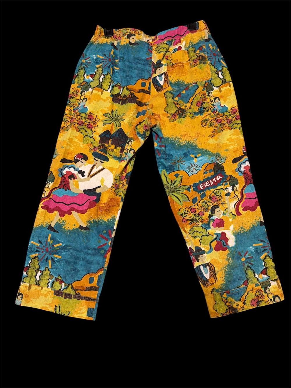 Chico's Multicolor Yellow and Teal Printed Pants